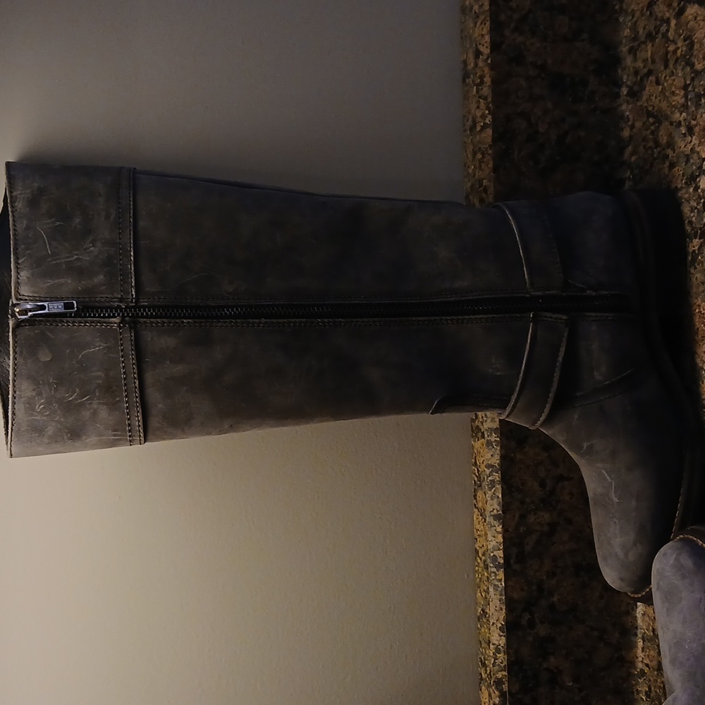 New Wolverine boots womens 5 gray vegan leather margot tall riding fall boho - Picture 6 of 8